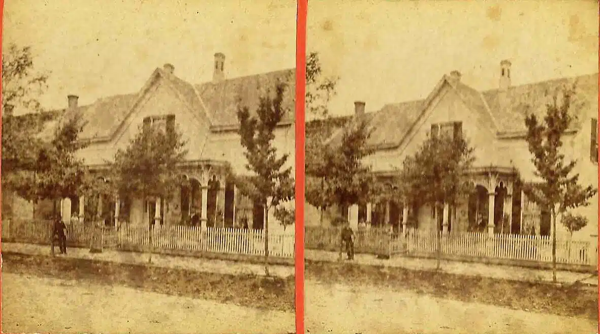 Photo with caption: The Trichler home at 1009 Franklin Avenue as it looked in a circa 1906 stereocard view taken by William Birch Millis. Courtesy of Dr. James Senefeld.