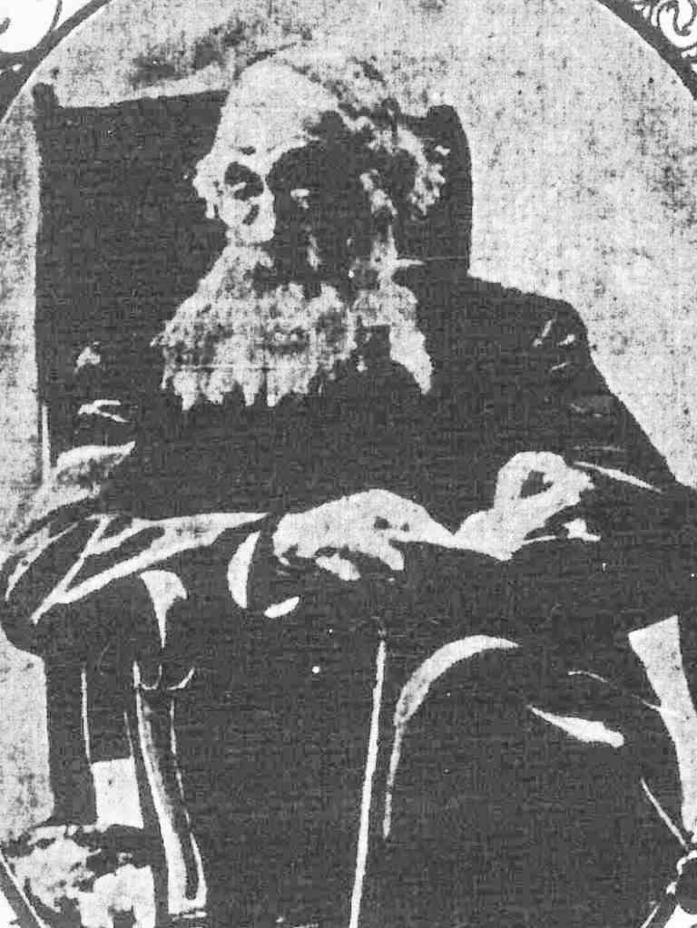 Photo with caption: Drawing of Dr. Oscar Fitch that accompanied the Nov. 7, 1907 Indianapolis Sunday Star article.