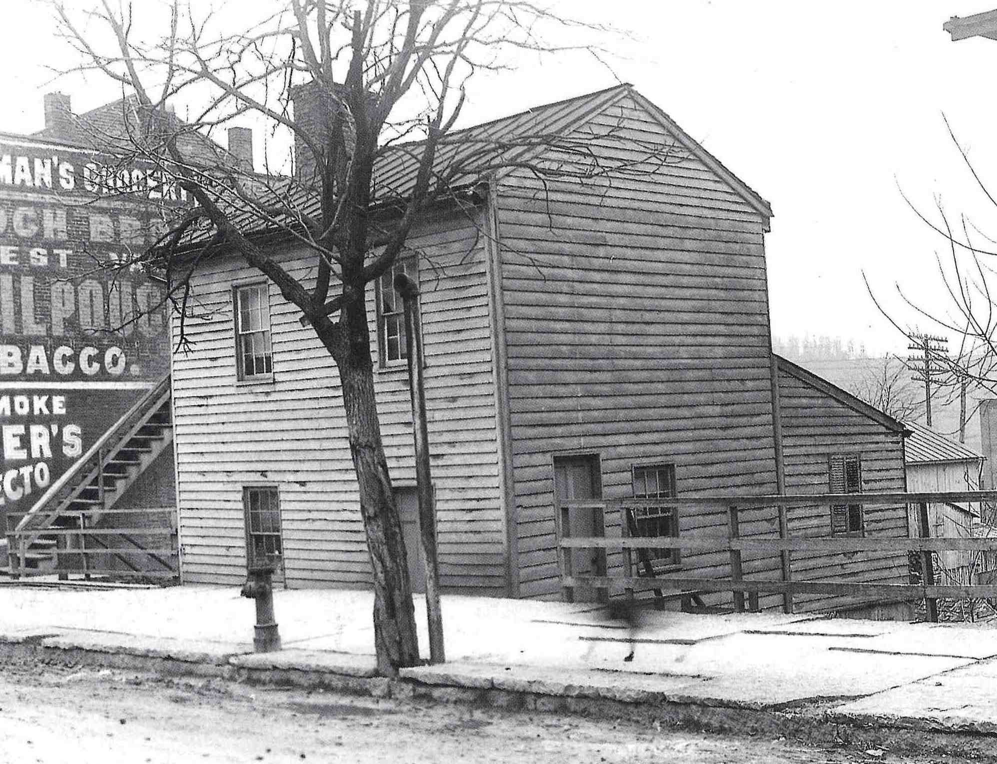 Photo with caption: In Don Dunaway’s book about Ben Winans, Dunaway claims that this photo of the Brookville Land Office was probably one of the first photos Winans took, so it dates from about 1902. From the FCPLD collection. Indiana Historical Society, copyright holder.