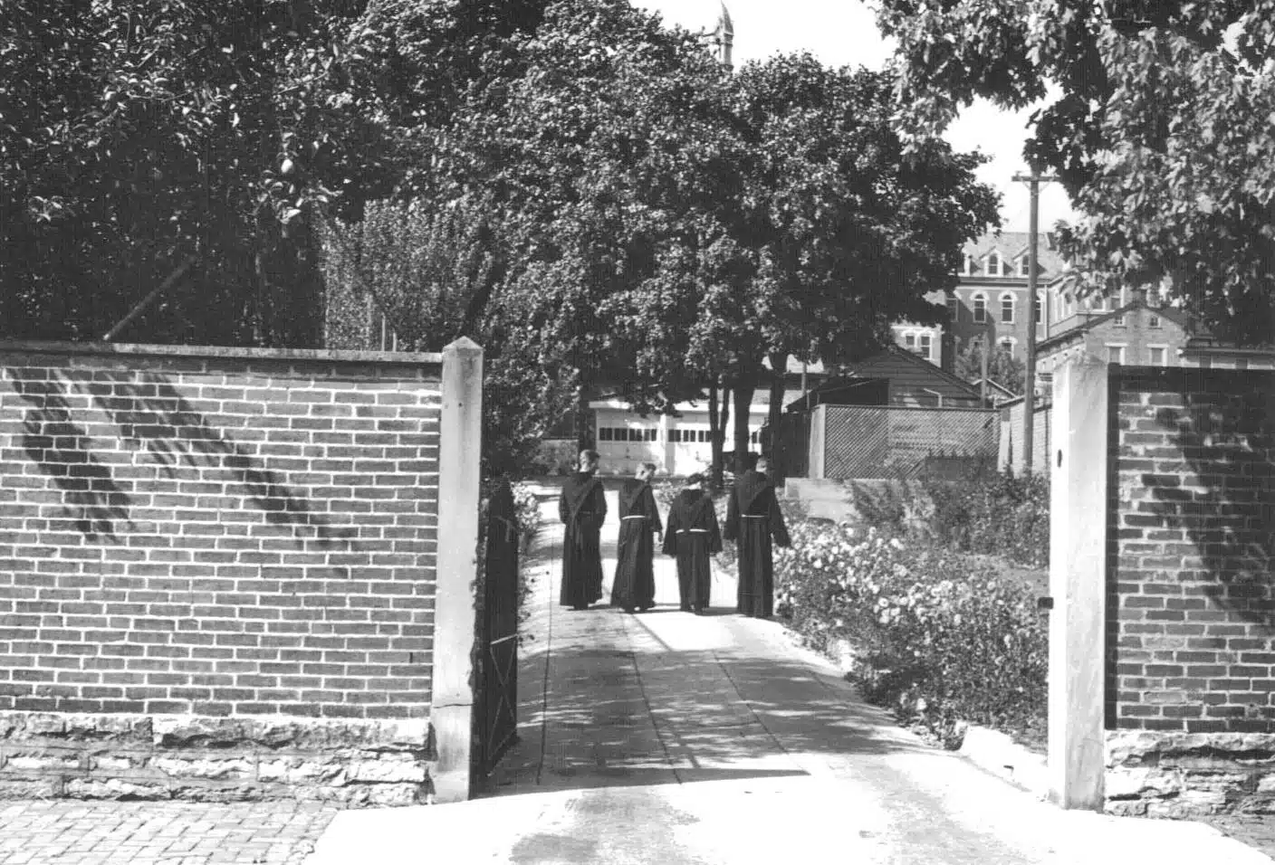 Photo with caption: The monastery walls in the 1970s. Courtesy of Don Dunaway.