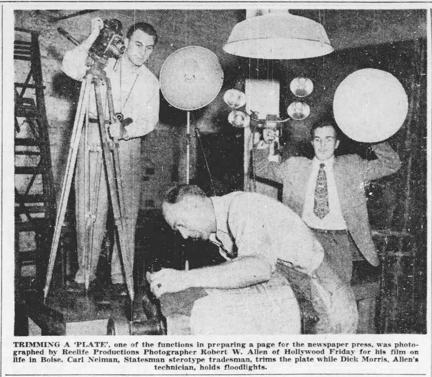 Photo with caption: Robert W. Allen. From the December 3, 1950 Idaho Statesman out of Boise.