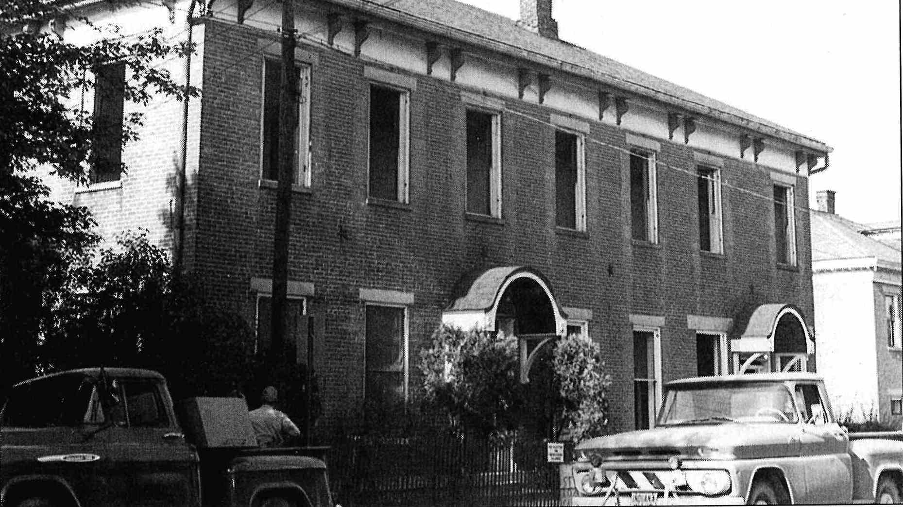 Photo: La Claire being prepped for demolition. From 175th Anniversary 1837-2012 “Village of Spires” Oldenburg, Indiana (commemorative magazine).