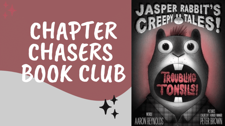 Graphic with text: Chapter Chasers Book Club 