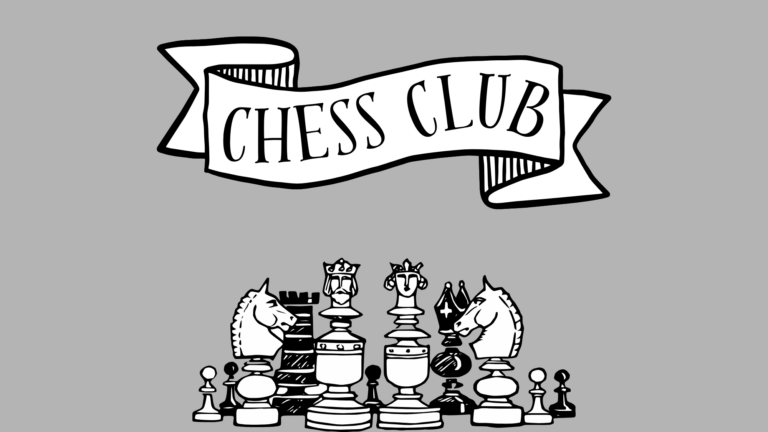 Graphic with text: Chess Club