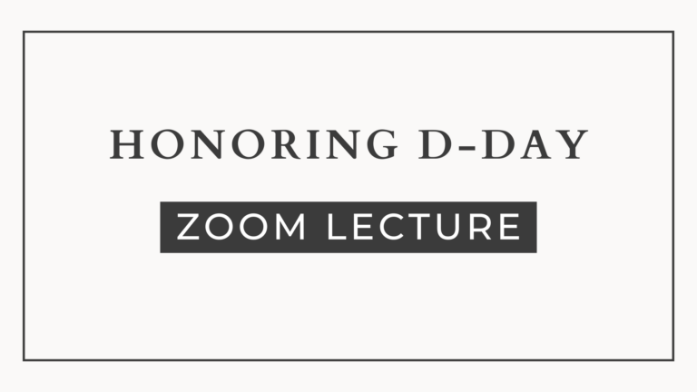 Graphic with text: Honoring D-Day zoom lecture