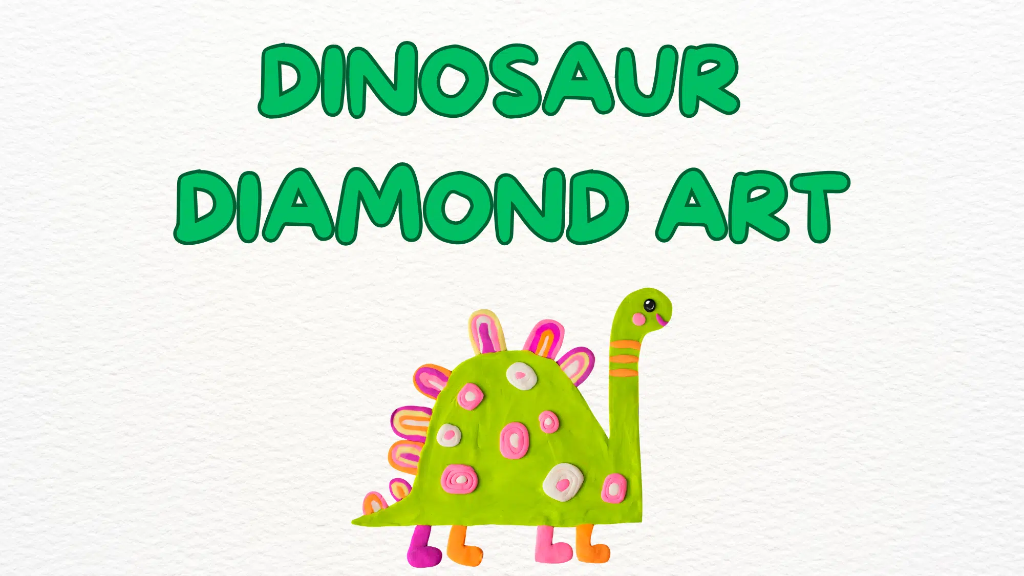 Graphic with text: Dinosaur Diamond Art