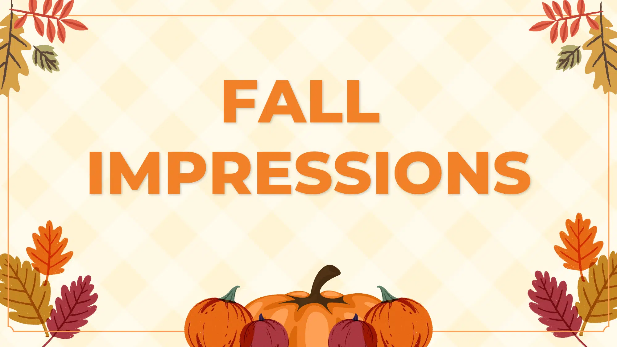 Graphic with text: Fall Impressions Painting